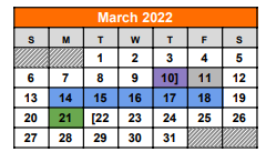 District School Academic Calendar for Elder Alternative for March 2022