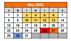 District School Academic Calendar for Gladewater Middle for May 2022
