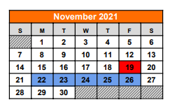 District School Academic Calendar for Gladewater Middle for November 2021