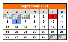District School Academic Calendar for Gladewater Middle for September 2021