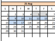 District School Academic Calendar for Glen Rose Intermediate for August 2021