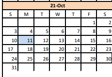 District School Academic Calendar for Glen Rose Junior High for October 2021