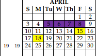 District School Academic Calendar for Goldthwaite Middle School for April 2022