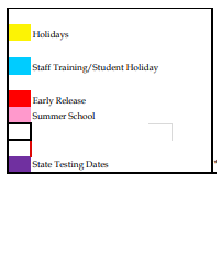 District School Academic Calendar Legend for Goldthwaite Elementary