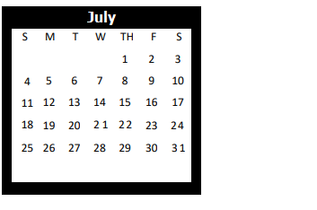 District School Academic Calendar for Gonzales Alter for July 2021