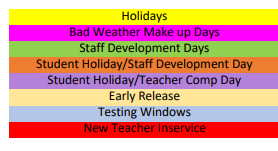 District School Academic Calendar Legend for Gonzales H S