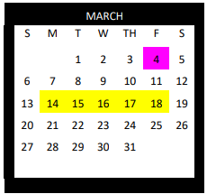 District School Academic Calendar for Gonzales North Avenue Intermediate for March 2022