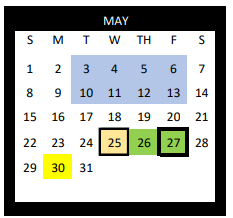 District School Academic Calendar for Gonzales J H for May 2022
