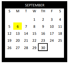 District School Academic Calendar for Gonzales H S for September 2021