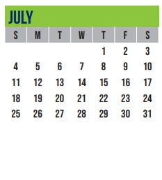 District School Academic Calendar for Excel Academy (murworth) for July 2021