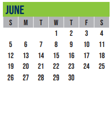 District School Academic Calendar for Excel Academy (murworth) for June 2022