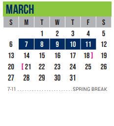 District School Academic Calendar for Excel Academy (murworth) for March 2022