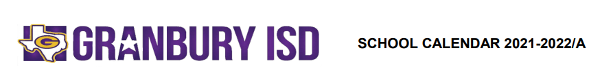 District School Academic Calendar for Granbury Middle School