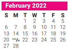 District School Academic Calendar for Bonham Elementary for February 2022