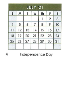 District School Academic Calendar for Grand Saline Elementary School for July 2021