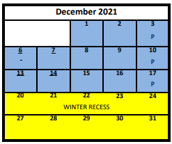 District School Academic Calendar for Crestview School for December 2021