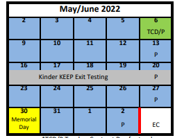 District School Academic Calendar for David Gourley School for June 2022