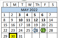 District School Academic Calendar for Fairview Accelerated for May 2022