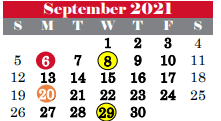 District School Academic Calendar for Heritage Elementary for September 2021