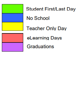 District School Academic Calendar Legend for Corden Porter Edu Center