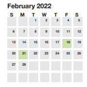 District School Academic Calendar for Duncan Chapel Elementary for February 2022