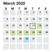 District School Academic Calendar for Charles Aiken Academy (charter) for March 2022