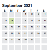 District School Academic Calendar for Tanglewood Middle for September 2021