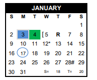 District School Academic Calendar for Gregory-portland H S for January 2022
