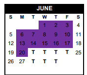 District School Academic Calendar for Gregory-portland Int for June 2022