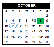 District School Academic Calendar for Clark El for October 2021