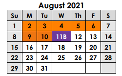 District School Academic Calendar for Groesbeck High School for August 2021