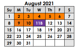 District School Academic Calendar for Alter Learning Ctr for August 2021