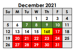 District School Academic Calendar for Alter Learning Ctr for December 2021