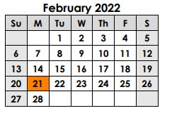 District School Academic Calendar for Groesbeck Middle for February 2022