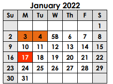 District School Academic Calendar for Groesbeck Middle for January 2022