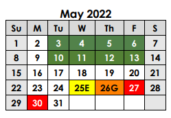 District School Academic Calendar for Limestone County Juvenile Detentio for May 2022