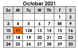District School Academic Calendar for Groesbeck Middle for October 2021