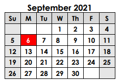 District School Academic Calendar for Groesbeck Elementary for September 2021