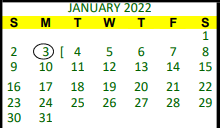 District School Academic Calendar for Groveton Elementary for January 2022