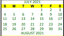District School Academic Calendar for Groveton Elementary for July 2021