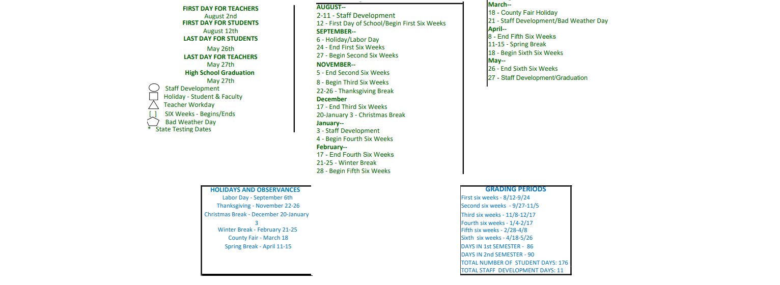 District School Academic Calendar Key for Groveton Elementary