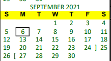 District School Academic Calendar for Groveton J H-h S for September 2021
