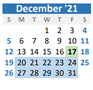 District School Academic Calendar for Collinsville Aep for December 2021