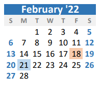 District School Academic Calendar for Collinsville Aep for February 2022