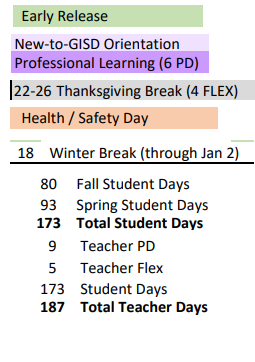 District School Academic Calendar Legend for Collinsville Aep