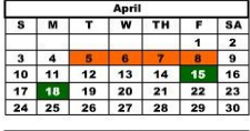 District School Academic Calendar for Hale Co J J A E P for April 2022