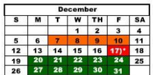 District School Academic Calendar for Hale Co J J A E P for December 2021