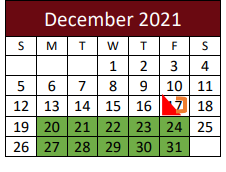 District School Academic Calendar for Hallettsville High School for December 2021