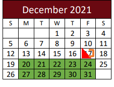 District School Academic Calendar for G O A L S Program for December 2021