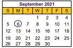 District School Academic Calendar for Hallsville H S for September 2021